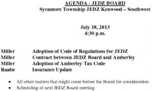 Icon of JEDZ Board Meeting Agenda 07 18 2013