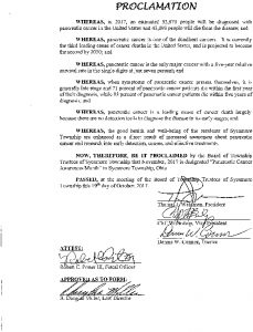 Icon of Proclamation Designating November 2017 Pancreatic Cancer Awareness Month