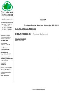 Icon of Special Meeting Agenda 11 16 2018