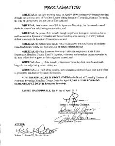 Icon of Proclamation Declaring April 9, 2019 1999 Tornado Remembrance Day
