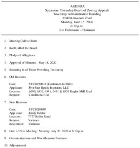 Icon of 06-15-20 BZA Meeting Agenda