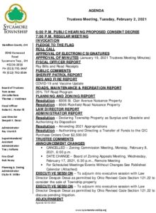 Icon of Trustee Meeting Agenda 02 02 2021