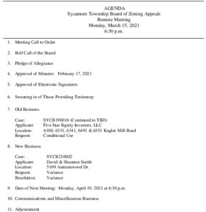 Icon of 03-15-21 BZA Meeting Agenda