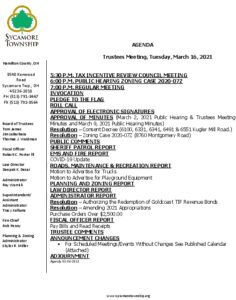 Icon of Trustee Meeting Agenda 03 16 2021