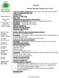 Icon of Trustee Meeting Agenda 05 04 2021