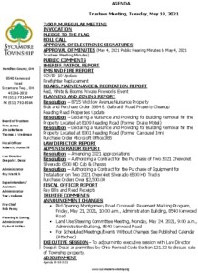 Icon of Trustee Meeting Agenda 05 18 2021