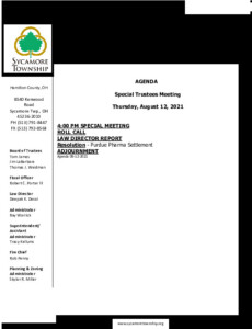 Icon of Special Trustee Meeting Agenda 08 12 2021