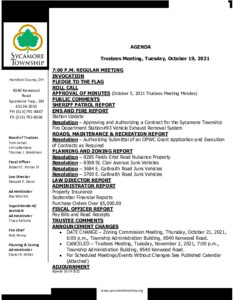 Icon of Trustee Meeting Agenda 10 19 2021