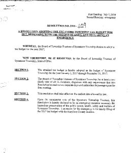 Icon of Resolution 2016-109