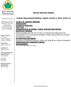 Icon of Special Trustees Meeting Agenda 01 04 2022