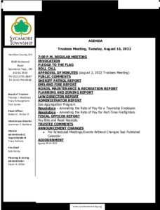 Icon of Trustee Meeting Agenda 08 16 2022