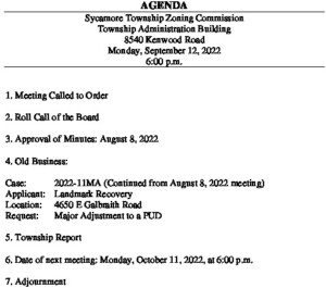 Icon of 9-12-22 Zoning Commission Agenda
