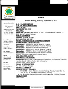 Icon of Trustee Meeting Agenda 09 06 2022