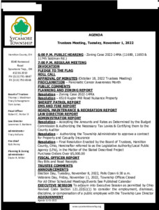 Icon of Trustee Meeting Agenda 11 01 2022