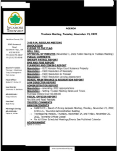 Icon of Trustee Meeting Agenda 11 15 2022