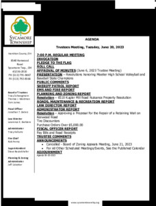 Icon of Trustee Meeting Agenda 06 20 2023