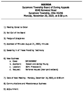 Icon of 11-20-23 BZA Meeting Agenda