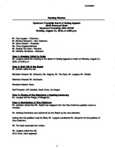 Icon of 08 21 2023 Board Of Zoning Appeals Minutes