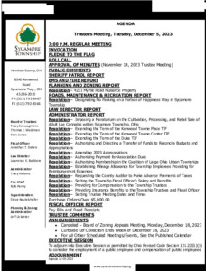 Icon of Trustee Meeting Agenda 12 05 2023