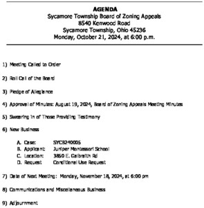 Icon of 10-21-24 BZA Meeting Agenda