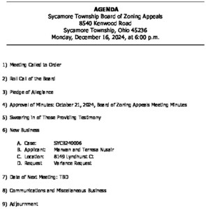 Icon of 12-16-24 BZA Meeting Agenda