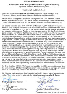 Icon of Public Hearing Minutes Case 2025-02TC 04 15 2025