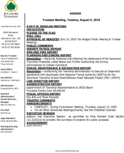 Icon of Trustee Meeting Agenda 08 05 2025