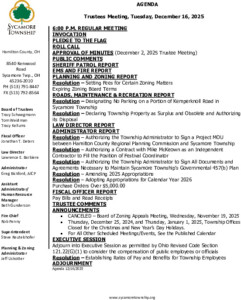 Icon of Trustee Meeting Agenda 12 16 2025