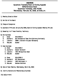 Icon of 02-25-26 BZA Meeting Agenda