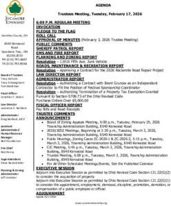 Icon of Trustee Meeting Agenda 02 17 2026