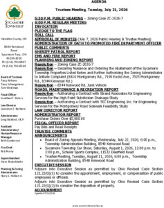 Icon of Trustee Meeting Agenda 07 21 2026