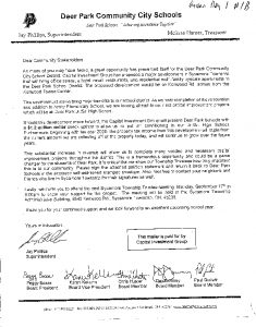 Icon of Mara Day 1 - Exhibit 1B - Deer Park Schools Letter