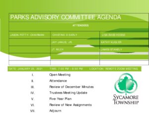 Icon of 01-25-2021 Parks Advisory Committee Agenda