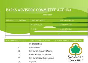 Icon of 02-22-2021 Parks Advisory Committee Agenda