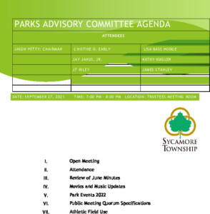 Icon of 09-27-2021 Parks Advisory Committee Agenda