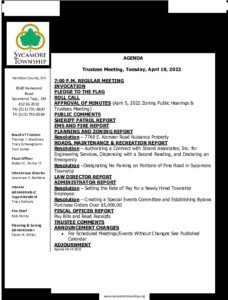 Icon of Trustee Meeting Agenda 04 19 2022