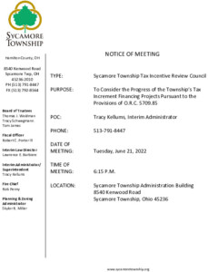 Icon of Notice Of Tax Incentive Review Council Meeting 2022