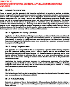 Icon of Chapter 20 Zoning Certificates, General Application Procedures And Fees