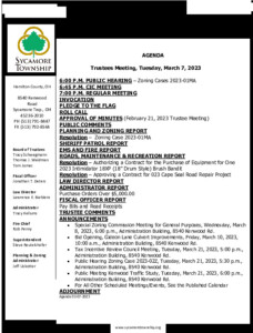 Icon of Trustee Meeting Agenda 03 07 2023