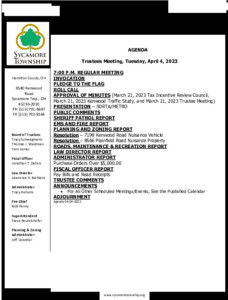 Icon of Trustee Meeting Agenda 04 04 2023