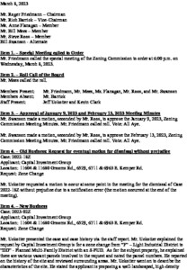 Icon of 03 08 2023 Special Zoning Commission Meeting Minutes