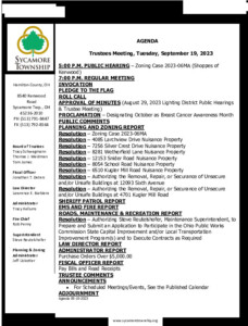 Icon of Trustee Meeting Agenda 09 19 2023
