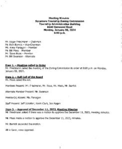 Icon of 01 08 2024 Zoning Commission Meeting Minutes