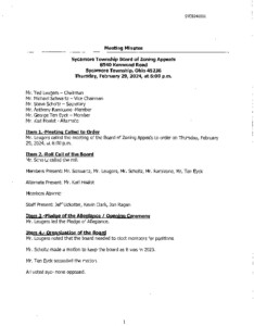Icon of 02 29 2024 Board Of Zoning Appeals Minutes