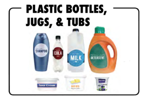 Plastic items which may be recycled
