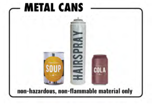 Metal items which may be recycled