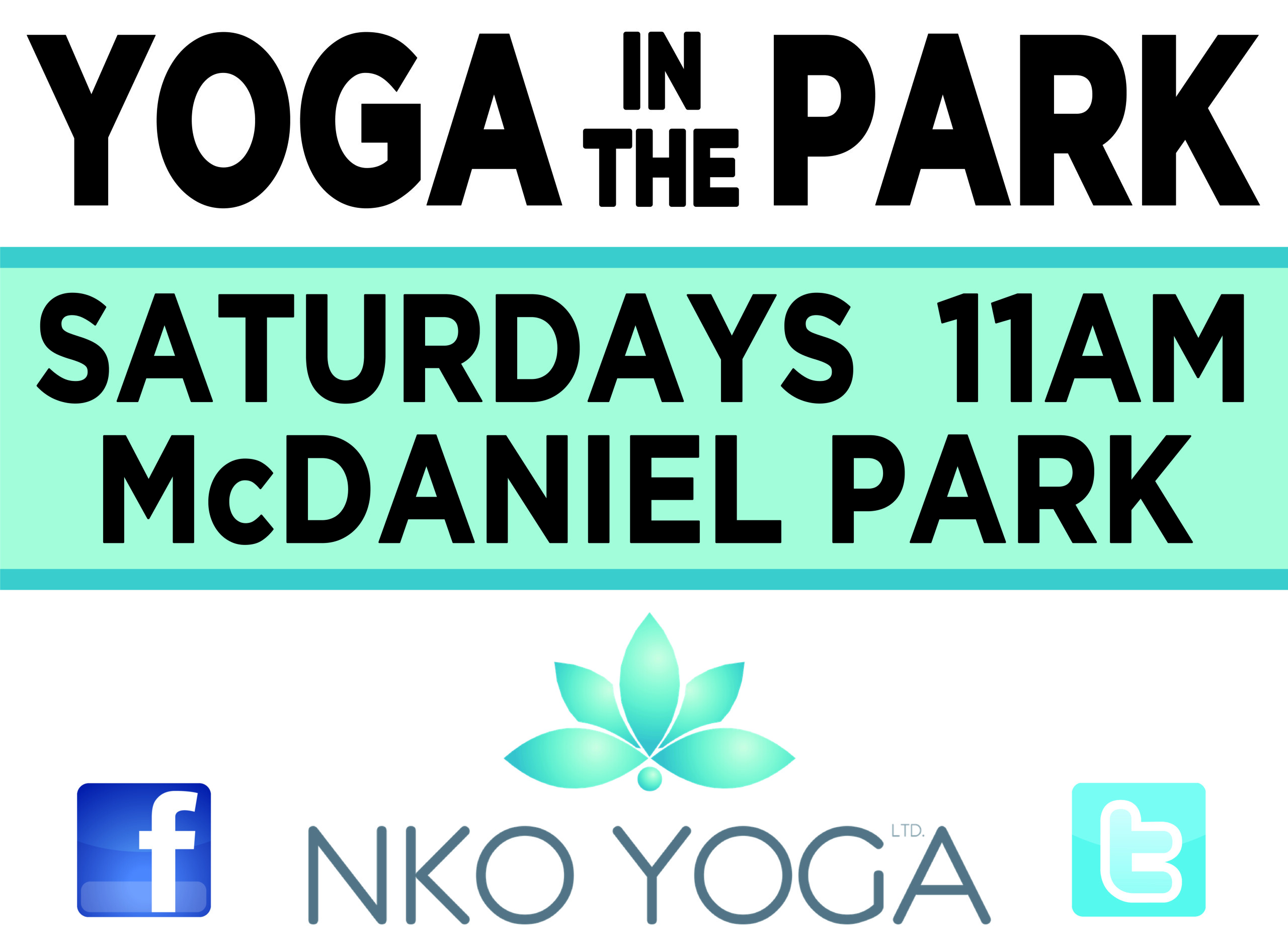 Yoga in the Park Sign