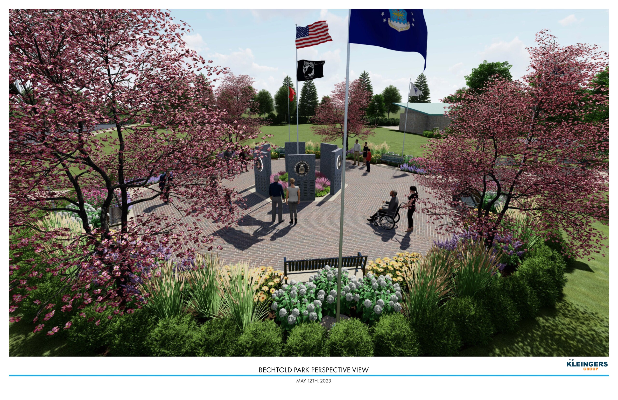 Rendering of Veterans Memorial at Bechtold Park