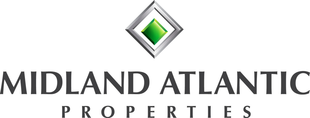 Midland Atlantic Logo with black lettering and green diamond shape at the top