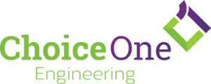 Choice One Engineering Logo on green and purple letters